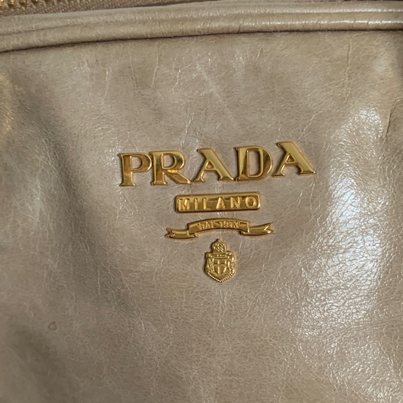 Prada Beige Leather Satchel with Gold Hardware - Picture 2 of 7